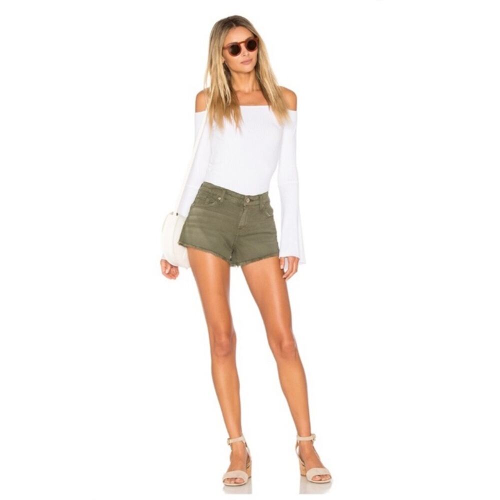 Revolve 7 For All Mankind Olive Cutoff Jean Shorts